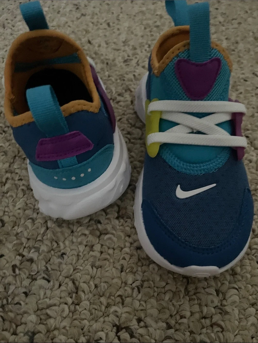 Nike Kids Blue Teal Purple Yellow Sneakers